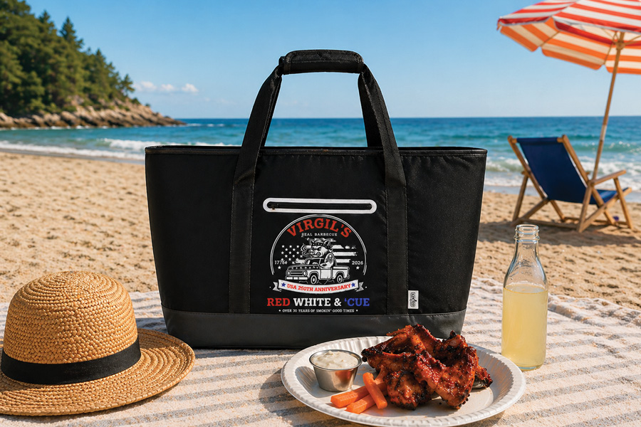 Red, White & 'Cue on the beach